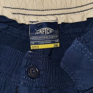 Men's AFTCO Fishing Shorts. Navy Size 36